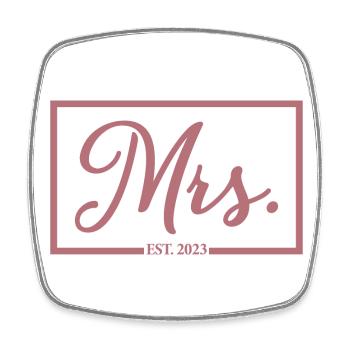 Mme Est. 2023 Fiançailles Mariage Douche nuptiale - Magnet carré - blanc - Devant