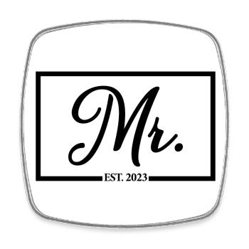 Mr. Est. 2023 Engagement For Groom's Wedding Party - Square fridge magnet - white - Front