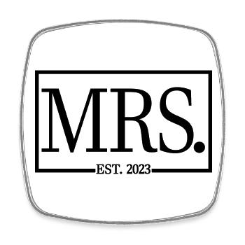 Mrs. Est. 2023 Engagement Bridal Shower Wedding - Square fridge magnet - white - Front
