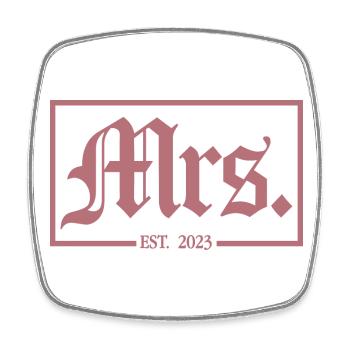 Mrs. Est. 2023 Verlobung Brautparty Hochzeit - Viereckiger Kühlschrankmagnet - Weiß - Vorne