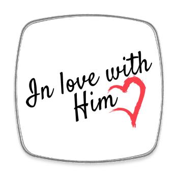 Dear partner look - Square fridge magnet - white - Front