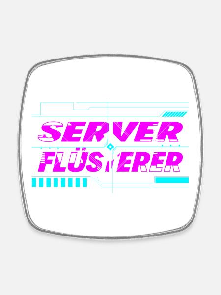 Server Flüsterer - Viereckiger Kühlschrankmagnet - Weiß