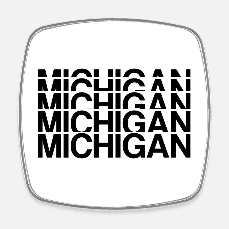 Michigan Line Sequence - Square fridge magnet - white