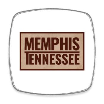 Memphis Tennessee Vintage Schild - Viereckiger Kühlschrankmagnet - Weiß - Vorne
