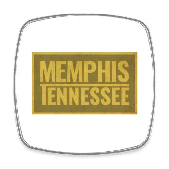 Memphis Tennessee Retro Schrift - Viereckiger Kühlschrankmagnet - Weiß - Vorne