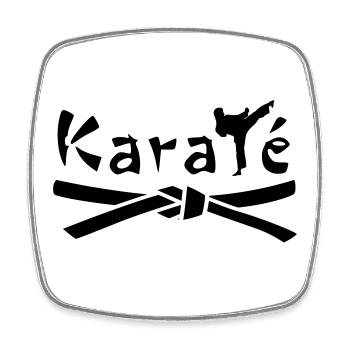Karate - Square fridge magnet - white - Front