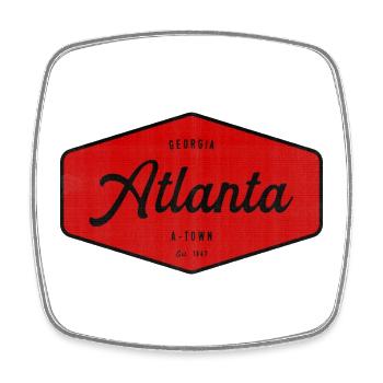 Atlanta A-Town Vintage Abzeichen - Viereckiger Kühlschrankmagnet - Weiß - Vorne