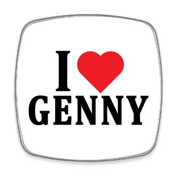 t-shirt I love Genny t-shirt gift idea - Square fridge magnet - white - Front