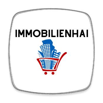 Immobilienhai - Viereckiger Kühlschrankmagnet - Weiß - Vorne