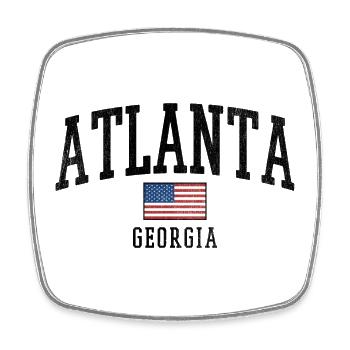 Atlanta Georgia USA Design with Flag - Square fridge magnet - white - Front