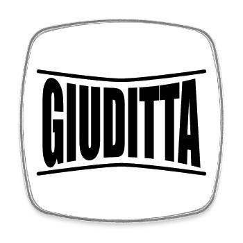 T-Shirt Giuditta T-Shirt Geschenkidee - Viereckiger Kühlschrankmagnet - Weiß - Vorne