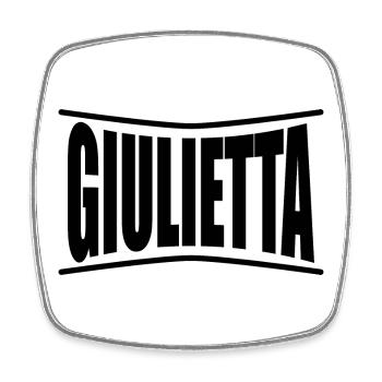 Giulietta T-Shirt Geschenkidee T-Shirt - Viereckiger Kühlschrankmagnet - Weiß - Vorne