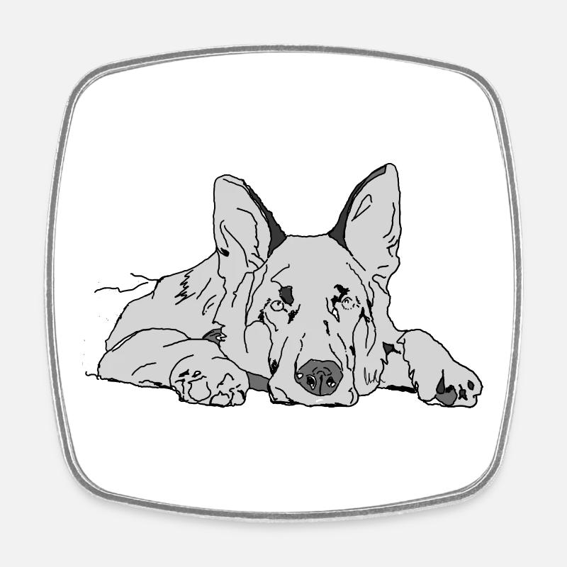 Sheepdog - Square fridge magnet - white
