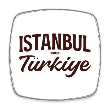 Istanbul Türkiye Vintage Script - Viereckiger Kühlschrankmagnet - Weiß - Vorne