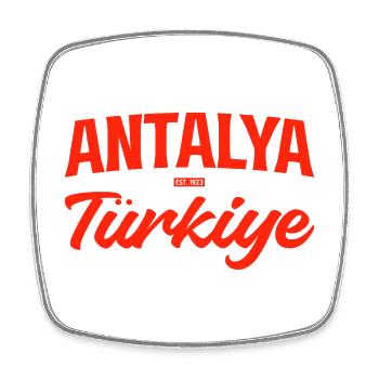 Écriture Antalya Türkiye - Magnet carré - blanc - Devant