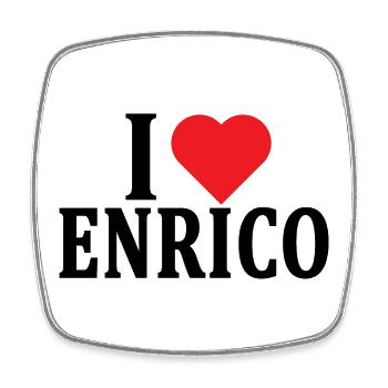 t-shirt J’adore Enrico idée cadeau t-shirt - Magnet carré - blanc - Devant