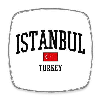 Istanbul Turkey Flag Motif Graphic - Square fridge magnet - white - Front