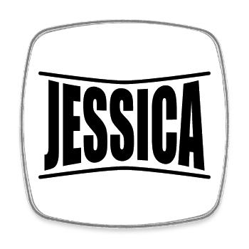 T-Shirt Jessica T-Shirt Geschenkidee - Viereckiger Kühlschrankmagnet - Weiß - Vorne