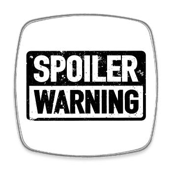 cinema, series, spoiler, film - Square fridge magnet - white - Front