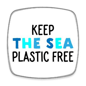 Environmental protection in the sea - Square fridge magnet - white - Front