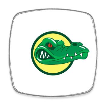 Tête de crocodile - Magnet carré - blanc - Devant