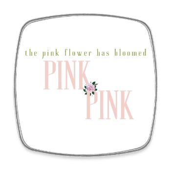 Typographie florale de Pink Bloom - Magnet carré - blanc - Devant