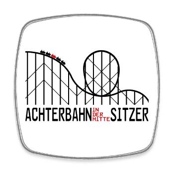 Achterbahnindermittesitzer 2 - Viereckiger Kühlschrankmagnet - Weiß - Vorne