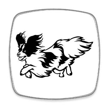 Papillon - Viereckiger Kühlschrankmagnet - Weiß - Vorne