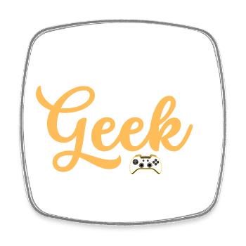 T-Shirt des besten Geek-Logos der Welt - Viereckiger Kühlschrankmagnet - Weiß - Vorne