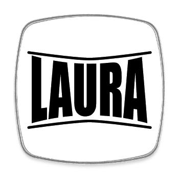 T-Shirt Laura T-Shirt Geschenkidee - Viereckiger Kühlschrankmagnet - Weiß - Vorne