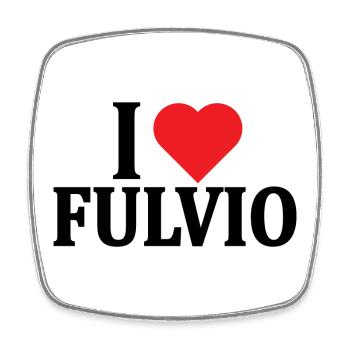 t-shirt I love Fulvio t-shirt gift idea - Square fridge magnet - white - Front