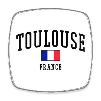 Toulouse France Flag - Square fridge magnet - white - Front