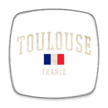 Toulouse Vintage Frankreich - Viereckiger Kühlschrankmagnet - Weiß - Vorne