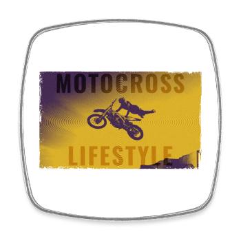 Motocross Lifestyle Sprung - Viereckiger Kühlschrankmagnet - Weiß - Vorne