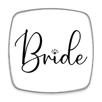 Bride Matching Engagement Bridal Shower Wedding - Square fridge magnet - white - Front