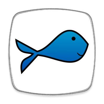 SARDINE. POISSON. POISSON D'AVRIL. PÂQUES. MER - Magnet carré - blanc - Devant