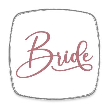 Bride Matching Engagement Bridal Shower Wedding - Square fridge magnet - white - Front