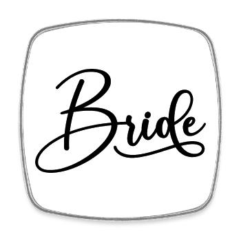 Braut Passende Verlobung Braut Dusche Hochzeit - Viereckiger Kühlschrankmagnet - Weiß - Vorne
