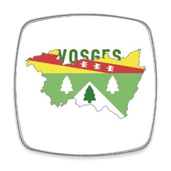 Karte der Vogesen und ihres Wappens - Viereckiger Kühlschrankmagnet - Weiß - Vorne