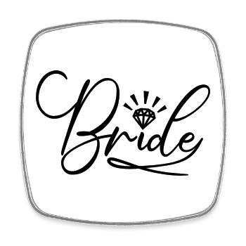 Bride Matching Engagement Bridal Shower Wedding - Square fridge magnet - white - Front