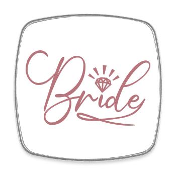Bride Matching Engagement Bridal Shower Wedding - Square fridge magnet - white - Front