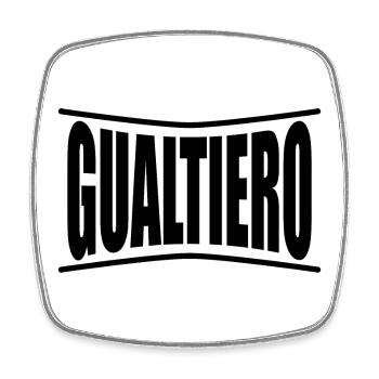 name t-shirt Gualtiero t-shirt gift idea - Square fridge magnet - white - Front