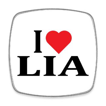 T-Shirt Name Ich liebe Liala T-Shirt Geschenkidee - Viereckiger Kühlschrankmagnet - Weiß - Vorne