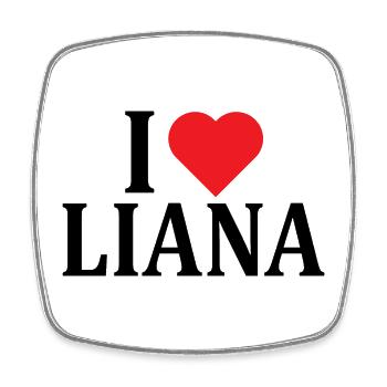 Name T-Shirt Ich liebe Liana T-Shirt Geschenkidee - Viereckiger Kühlschrankmagnet - Weiß - Vorne