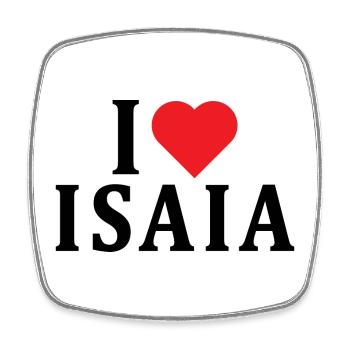 name t-shirt I love Isaia t-shirt gift idea - Square fridge magnet - white - Front