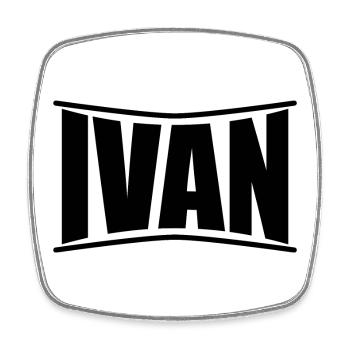 Name T-Shirt Ivan T-Shirt Geschenkidee T-Shirt - Viereckiger Kühlschrankmagnet - Weiß - Vorne