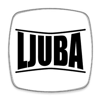 name t-shirt Ljuba t-shirt gift idea - Square fridge magnet - white - Front