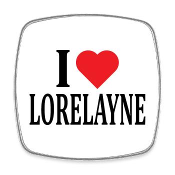 T-Shirt I love Lorelayne T-Shirt Geschenkidee - Viereckiger Kühlschrankmagnet - Weiß - Vorne