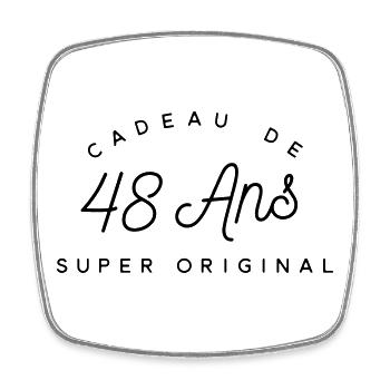 Cadeau 48 ans  - Magnet carré - blanc - Devant