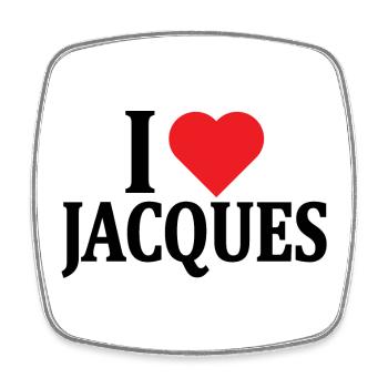t-shirt J’aime Jacques idée cadeau t-shirt - Magnet carré - blanc - Devant